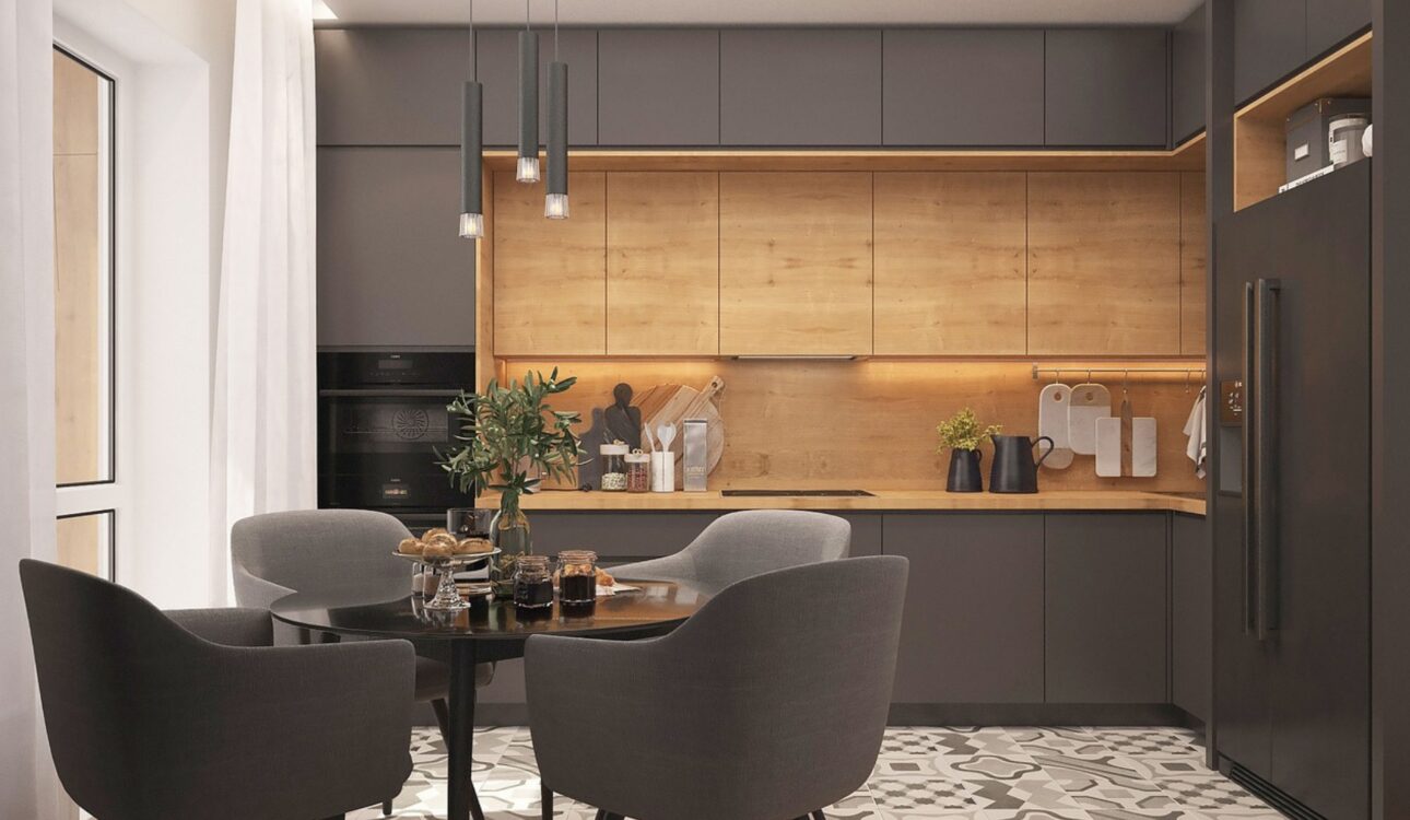 Example of the 3 color rule in home interior design using complementary color palette