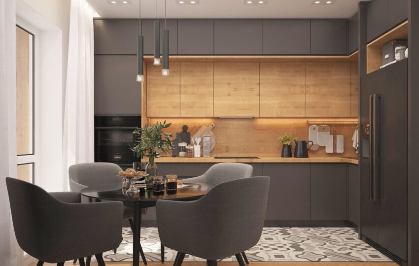 Example of the 3 color rule in home interior design using complementary color palette