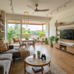 A modern tropical apartment living room in Kochi